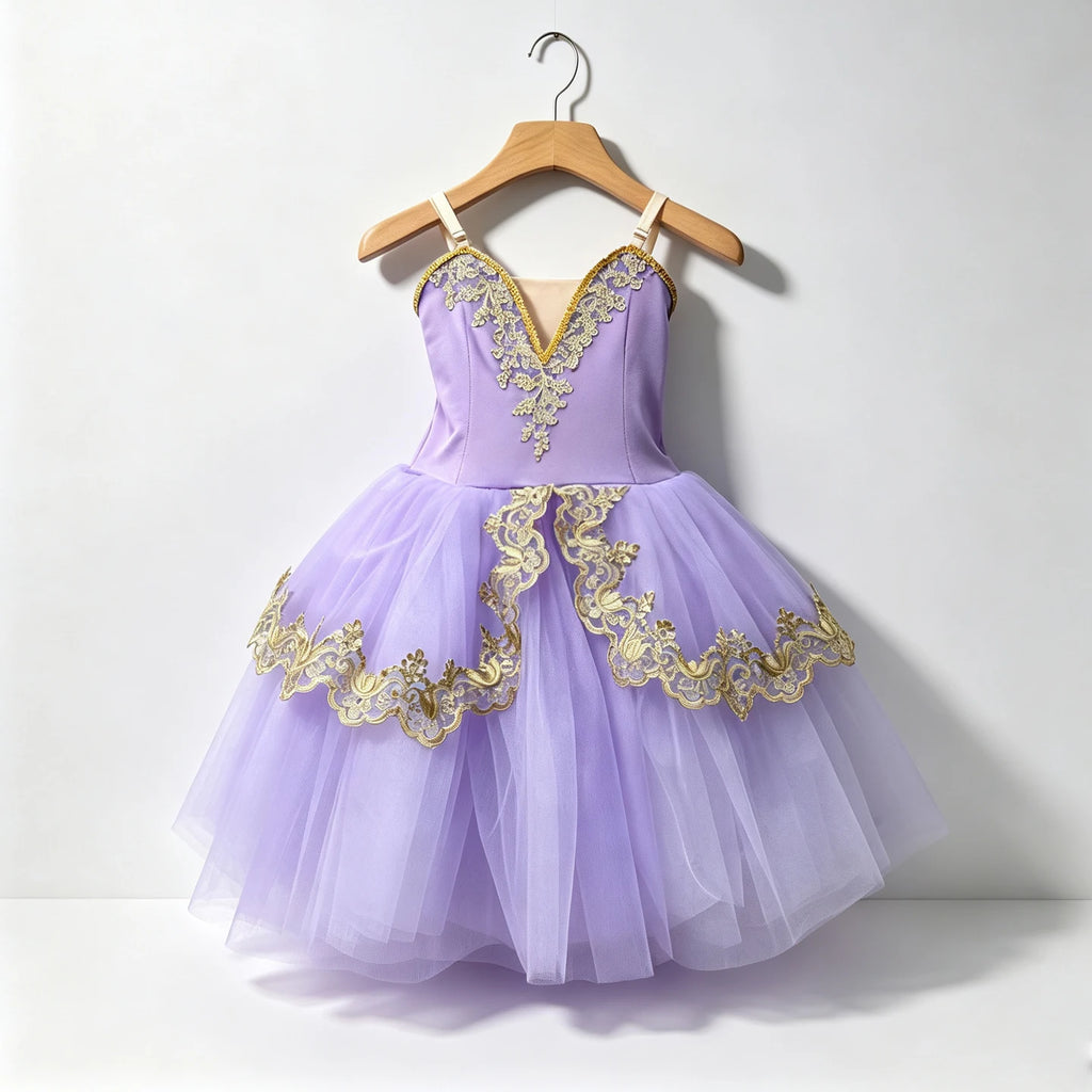 Adults Children Embroidery Gauze Lyrical Contemporary Dance Costume Group Party Stage Tutu Adult Kids Competition Dance Clothes