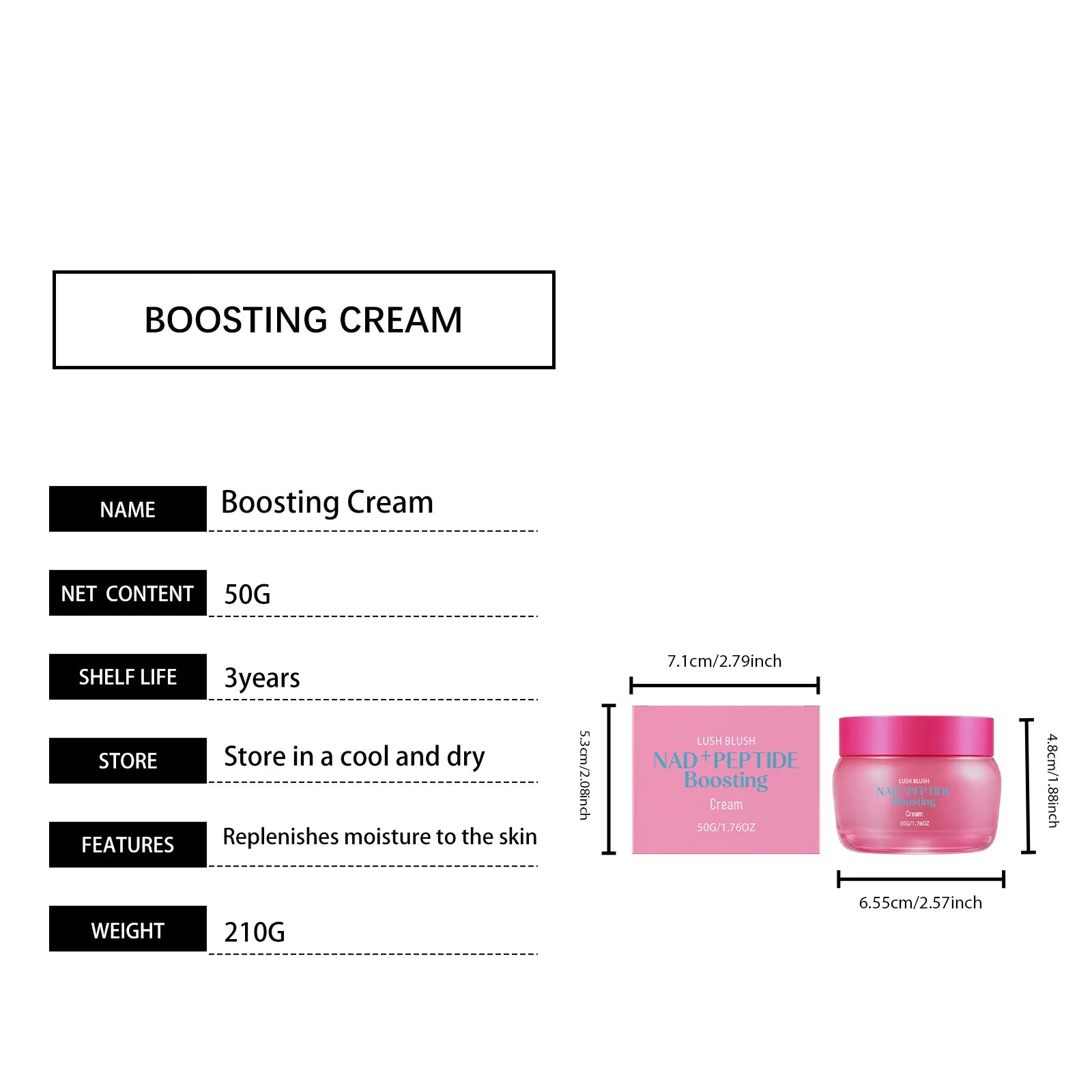 NAD+ Peptide Boosting Cream Anti-Wrinkle Firming Lifting Hydrating & Repairing Face Cream for Sagging Skin Daily Skincare