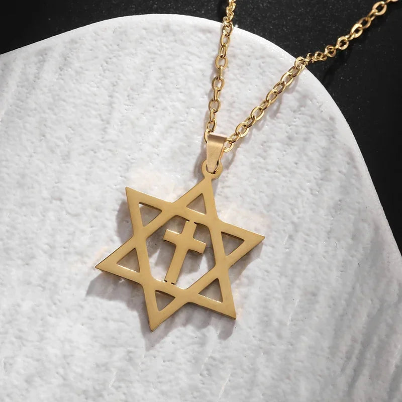 Jesus Christ Cross Mens Necklace Gold Color Cross Religious Pendant Necklace Accessory Chain Accessories