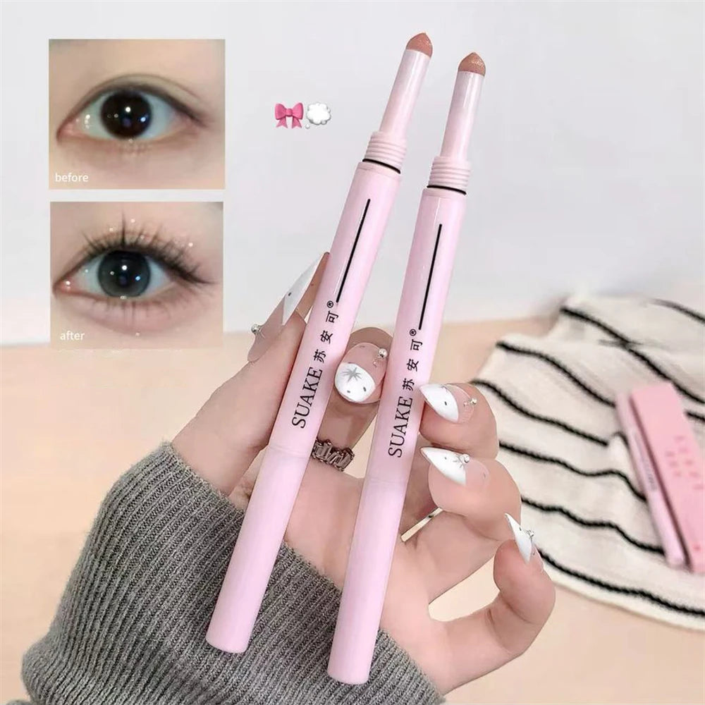 Dual End Glitter Matte Aegyosal Pen Brightening Highlight & Shadow Stick Eye Makeup Lying Silkworm Eyeliner Gel Pencil 애교살 펜