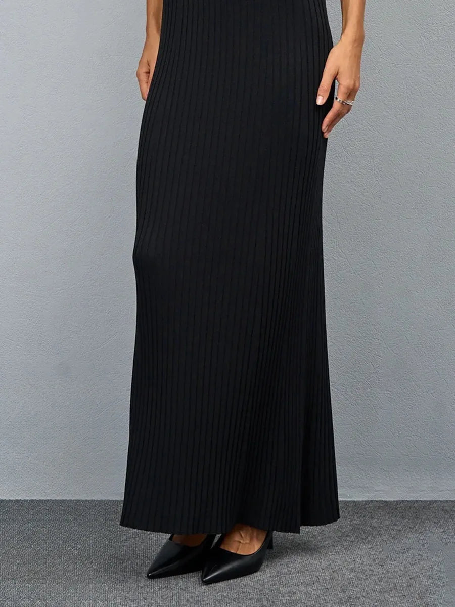 Strap Summer Fashion Wide Shoulder Inner Long Skirt Slim Fit Casual Dresses Bornladies Women's Sleeveless Knitted Dress