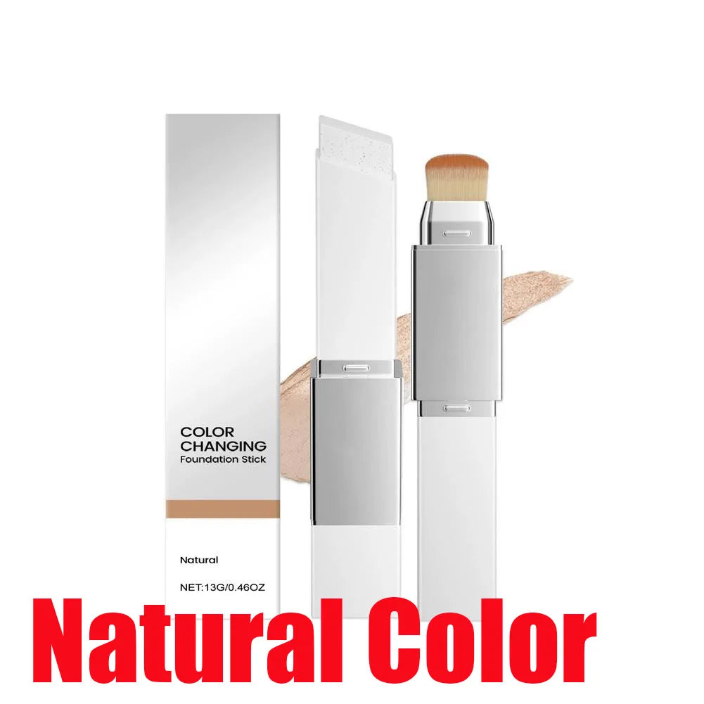 Flawless Color Changing Foundation Stick 2 in 1 Make-Up Stick Lightweight Creamy Formula Natural Matte Finish Buildable Coverage