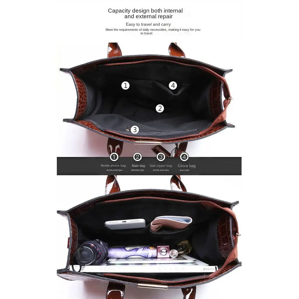 Fashion Crocodile Print Tote Bags Large Capacity Luxury Designer Crossbody Bags Adjustable Strap Single Shoulder Bag Gift