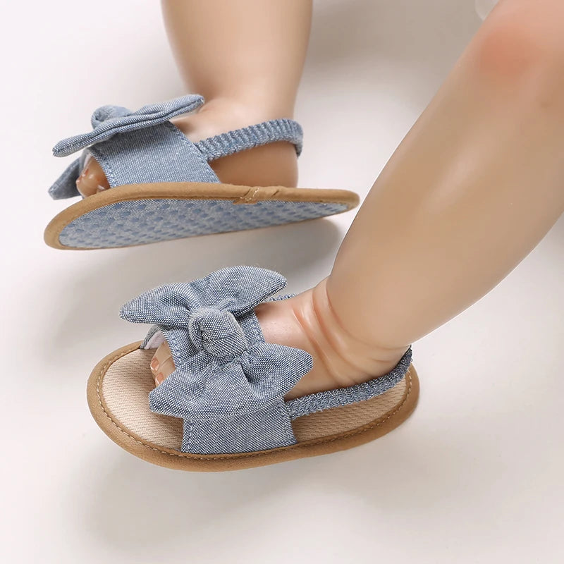 2025 New 0-18M Summer Newborn Baby Girls Boys Sandals Shoes Butterfly Flat With Heel Soft Bottom Anti Slip Shoes