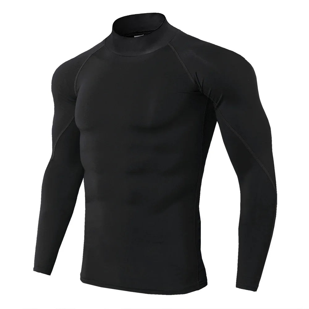 Men Bodybuilding Sport T-Shirt Quick Dry Running Shirt Long Sleeve Compression Top Gym T Shirt Men Fitness Tight Rashgard