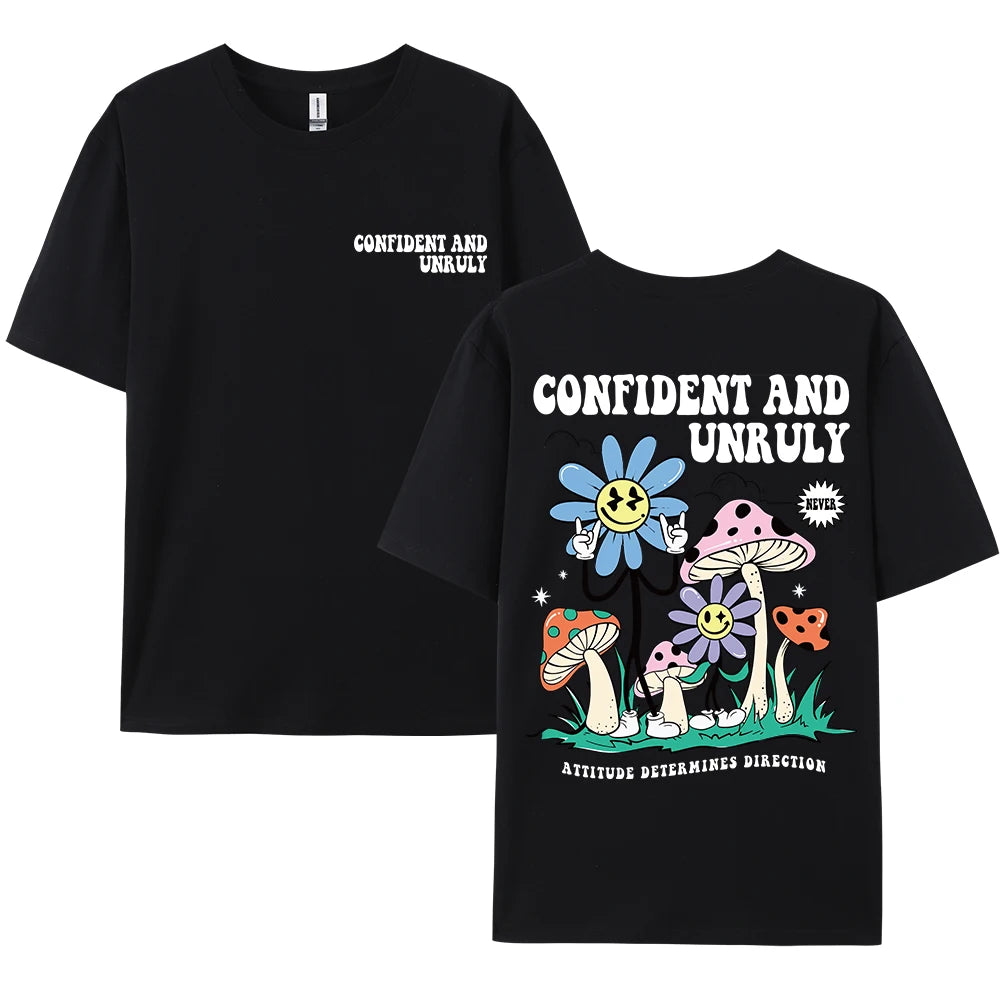 Mens Attitude T Shirt Confident Unruly Streetwear Cotton Short Sleeve Breathable Tee For Men