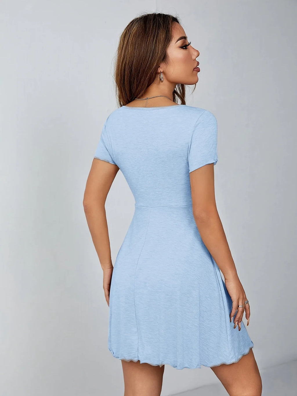Summer Women V Neck Dress Pure Desire Style French Slim Fit Elegant Bowknot Waist Tied Casual Daily Party Dresses