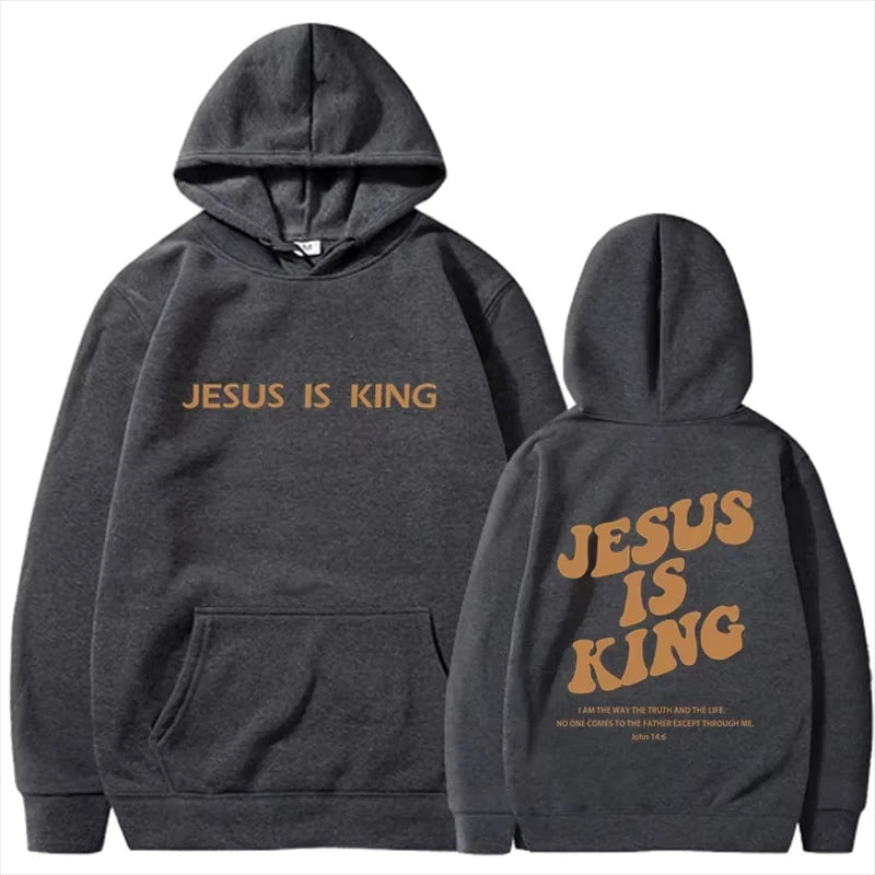Jesus Is King Hoodie - Unisex Harajuku Pullover Sweatshirt