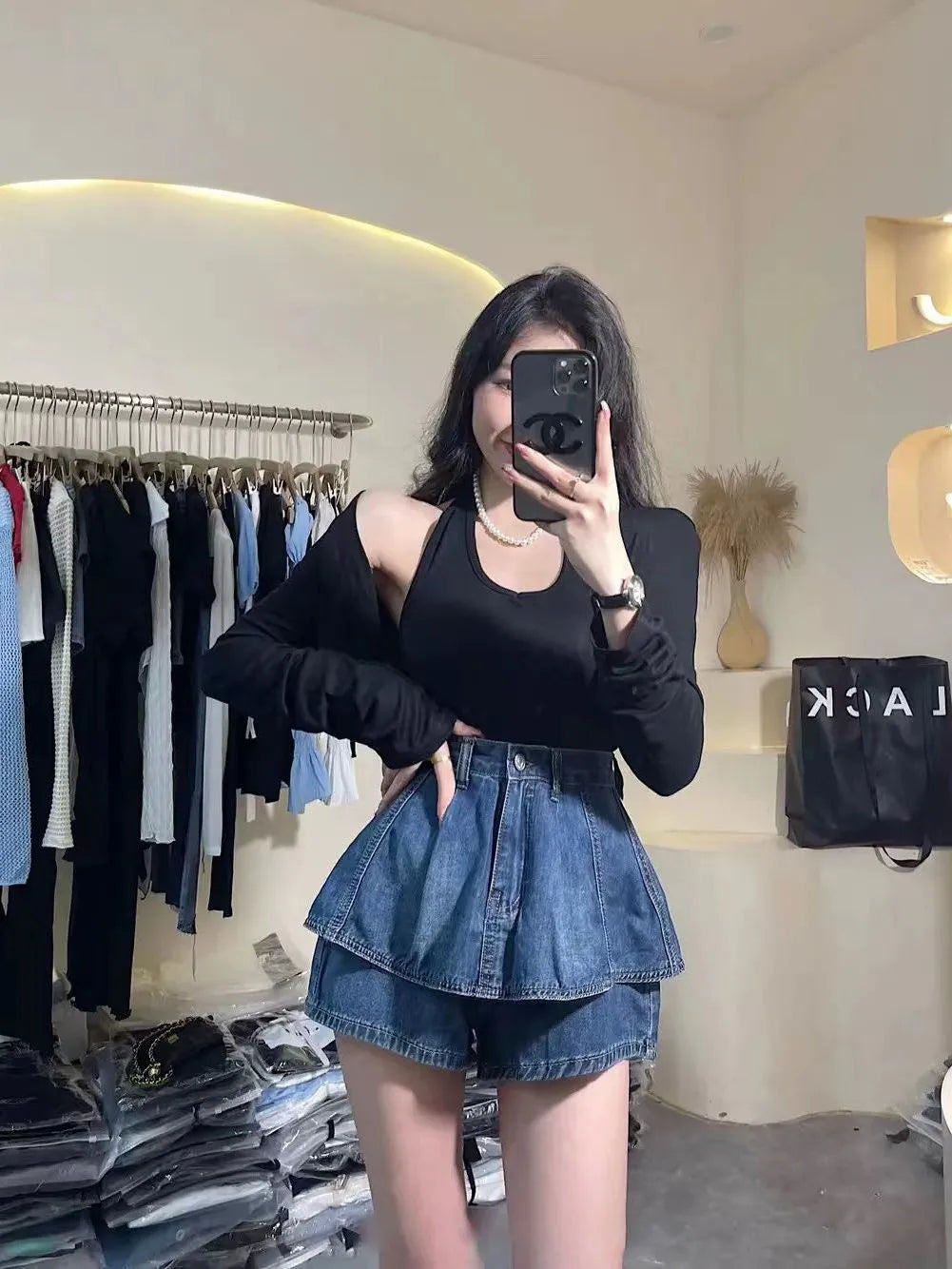 plus Size Retro Denim  Skirt Women's Thin A-Line Cake Skirt Slimming High Waist Jeans Skirt Casual High Waist Skirt