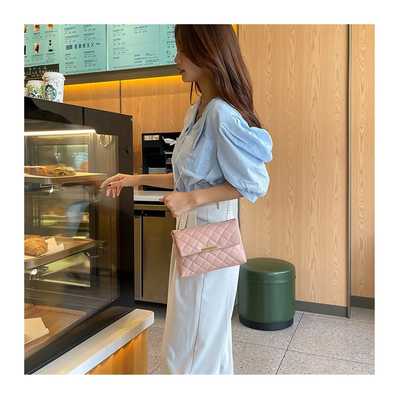 Diamond Lattice Women Shoulder Bag Female Embroidered Small Square Bag PU Crossbody Bags Handbag And Purses Phone Bags
