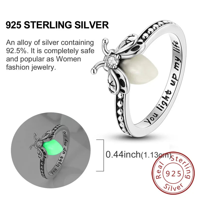 Rings Original 925 Sterling Silver Rings Bow Heart Sun Moon Star Zircon Rings For Women'S Jewelry Birthday Anniversary Gifts