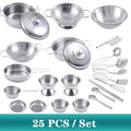Juego de utensilios de cocina MINI de juguete para niños y niñas de acero inoxidable, pueden guardar alimentos, juguetes de cocina educativos de juego de imitación