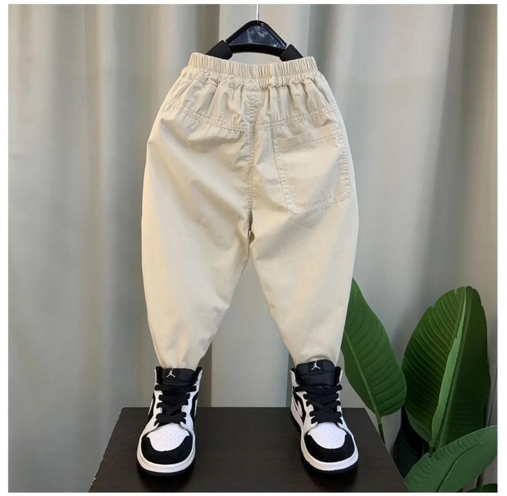 New Spring Autumn Fashion Boys Pants Loose And Comfortable Design Sport Overalls Cargo Trousers For 2-10 Years Old Kids