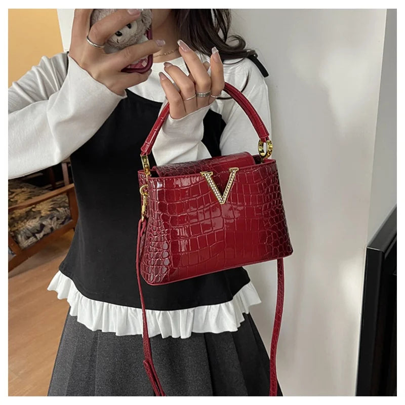 2025 New PU Pattern Leather Women Handbags Luxury Fashion Small Shoulder Messenger Bag Portable Crossbody Shell Bags