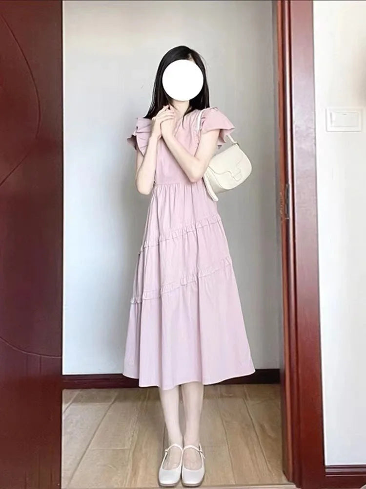 Korean Parent-child Clothing Mother and Daughter Clothing Dress Medium and Small Children Slim Pure Cotton Fashion