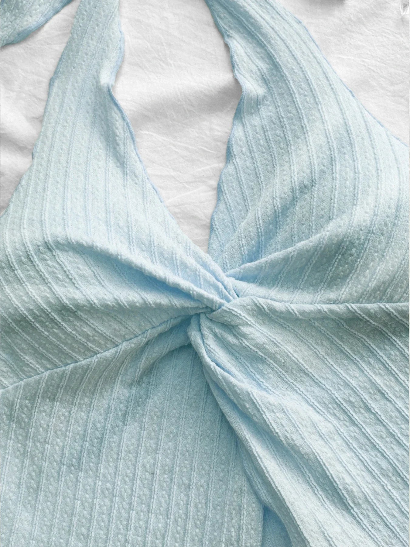Sexy V-neck Halter Neck Crop Top for Women Summer Sleeveless Solid Split Backless Top Y2K Clothes