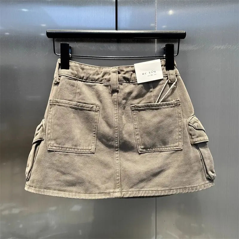 High Waisted Casual Washed Short Skirt for Women in the Spring and Summer of 2026 Stylish and Slimming Workwear Skirt