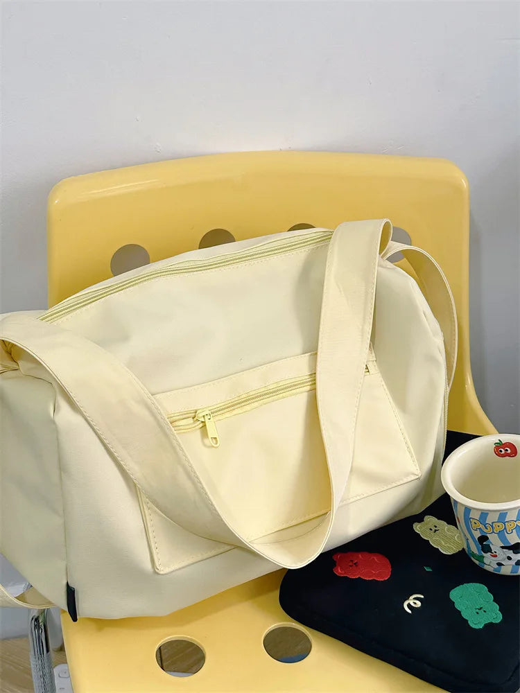 2026 New Women Large Capacity Canvas Crossbody Travel Tote Bag Casual Shoulder Messenger Bag Sports Yoga Satchel Handbags Female
