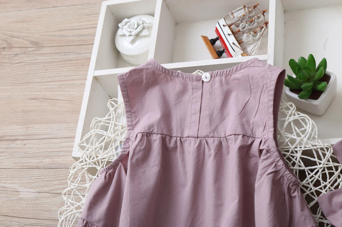 Embroidery Little Flower dresses for Girls clothes Summer Cotton Vest Dress Children's 2026 New