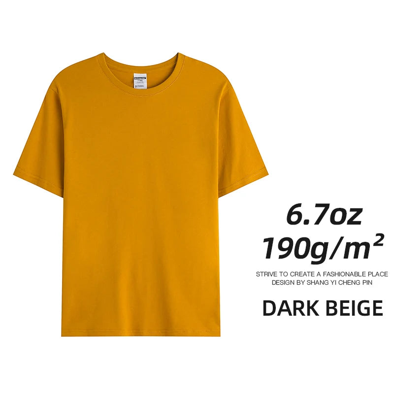 Custom Team Uniform T Shirts Premium 6.7oz 190Gsm Combed Cotton Unisex Tees For Teams