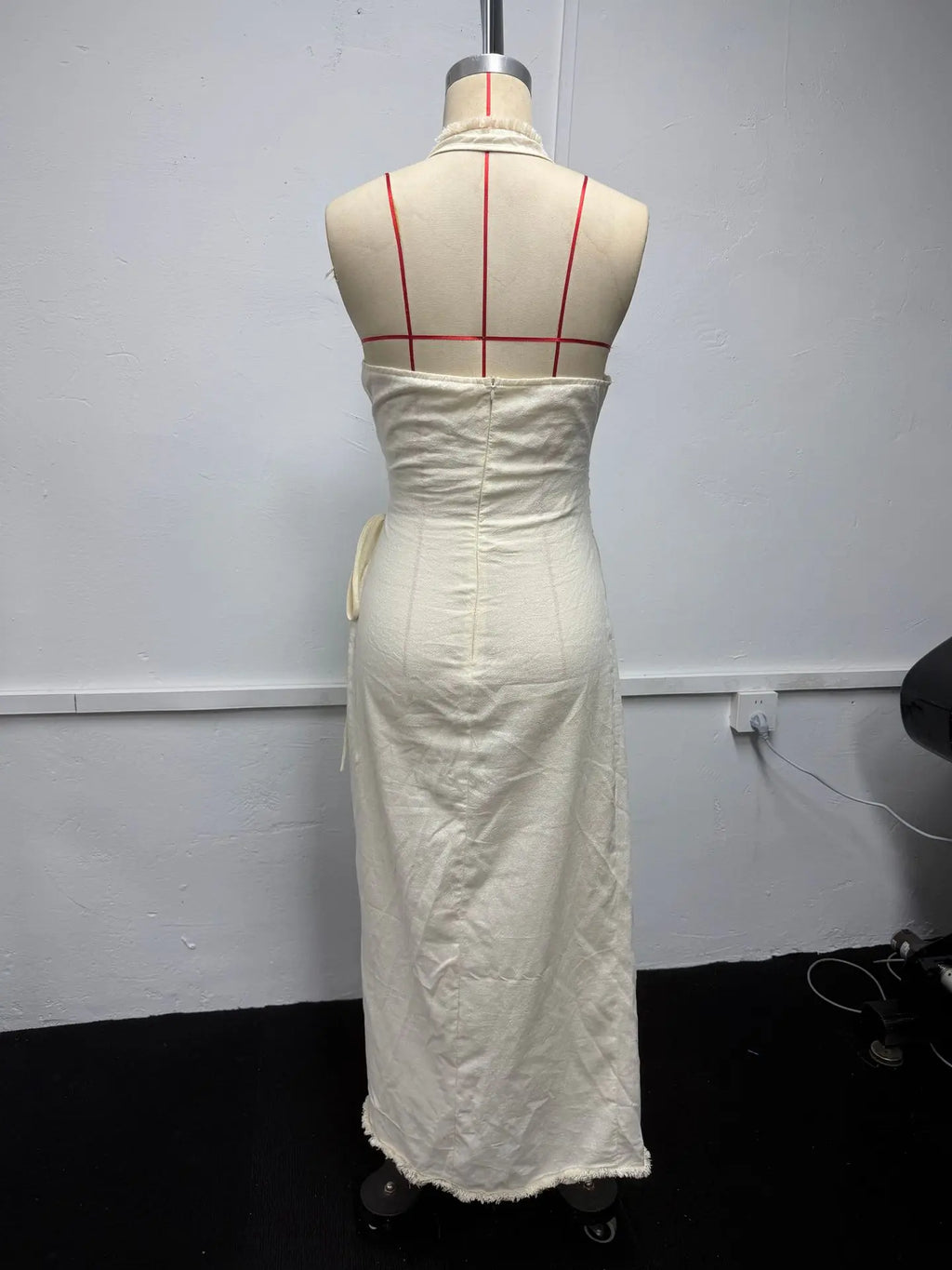 Women's Dress Elegent Solid Color Summer Deep V Neck Sleeveless High Split Lace Trim Wrap Lace-up Bohemian Vacation Dresses