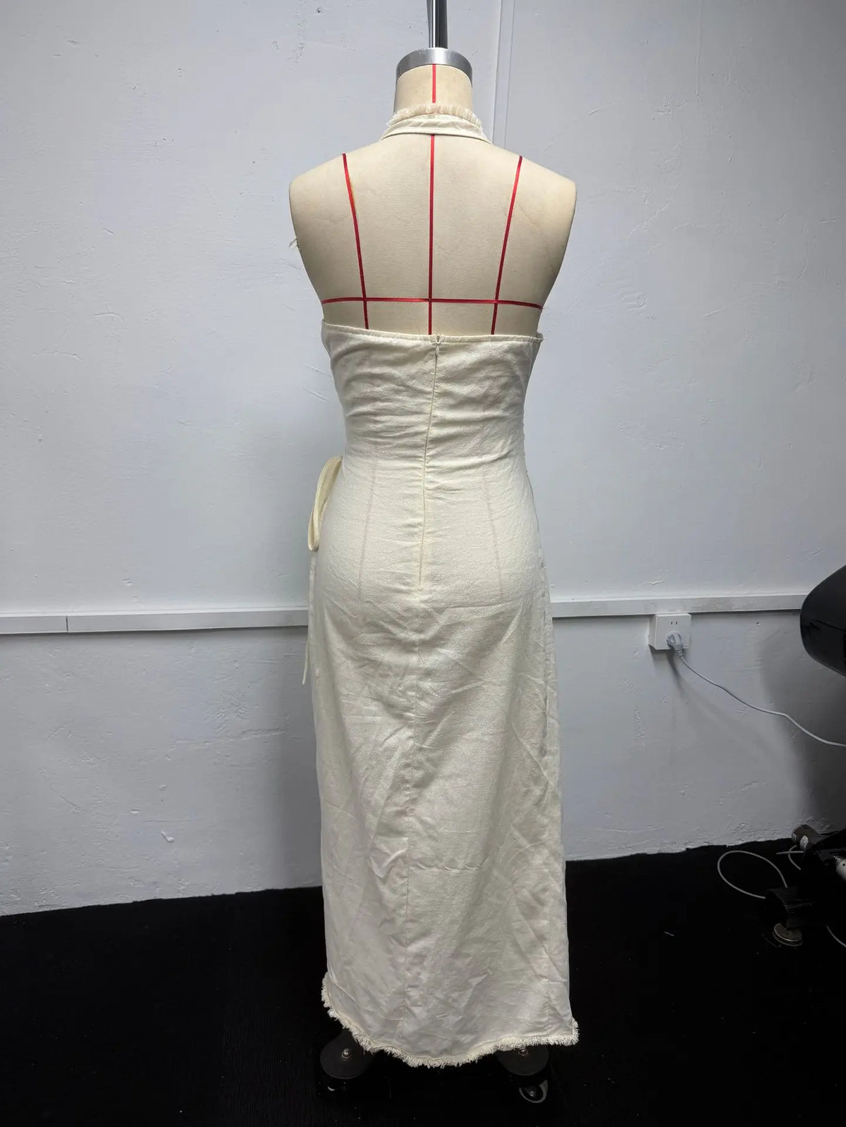 Women's Dress Elegent Solid Color Summer Deep V Neck Sleeveless High Split Lace Trim Wrap Lace-up Bohemian Vacation Dresses