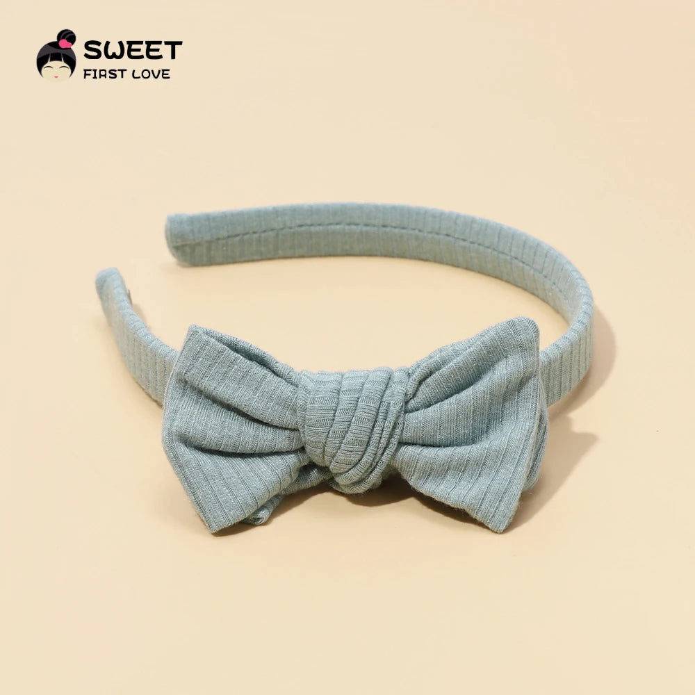 Baby Headband Solid Color Hair Hoop With Soft Atmospheric Bow For Newborns And Toddlers