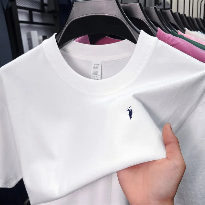Men's 100% Cotton Short Sleeve T-Shirt - Casual Round Neck Top