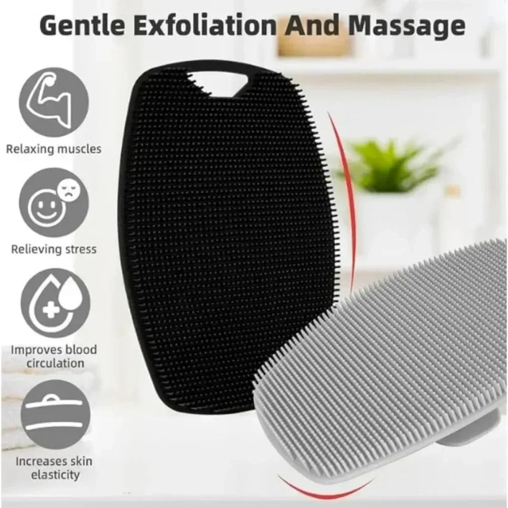 Soft Silicone Body Cleansing & Exfoliating Bath Brush – Easy-Grip Massage Scrubber