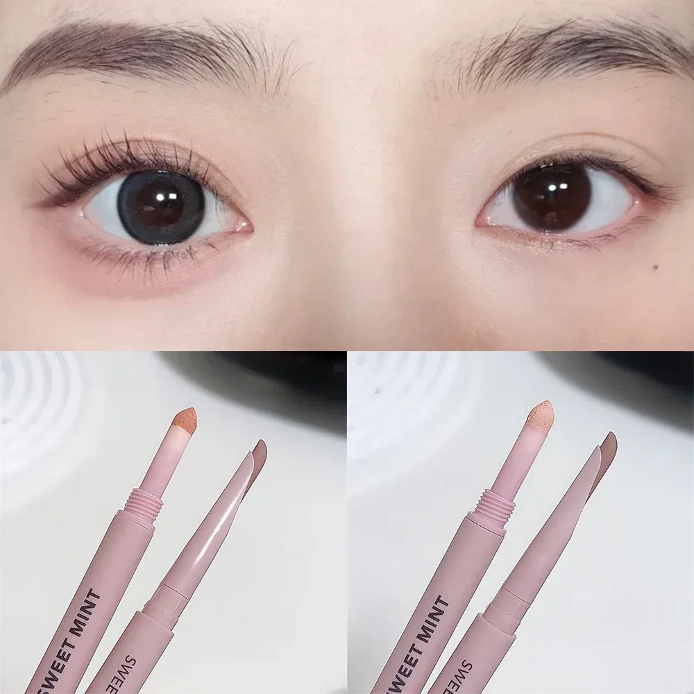 Dual End Glitter Matte Aegyosal Pen Brightening Highlight & Shadow Stick Eye Makeup Lying Silkworm Eyeliner Gel Pencil 애교살 펜
