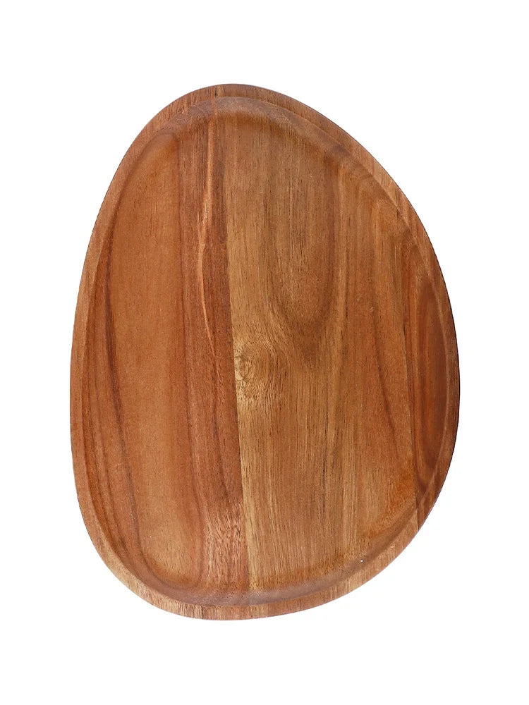Wood Dinner Plates Irregular Oval Serving Tray Fruit Dishes Dry Fruit Sushi Tea Tray Bread Wooden Plate Home Decoration