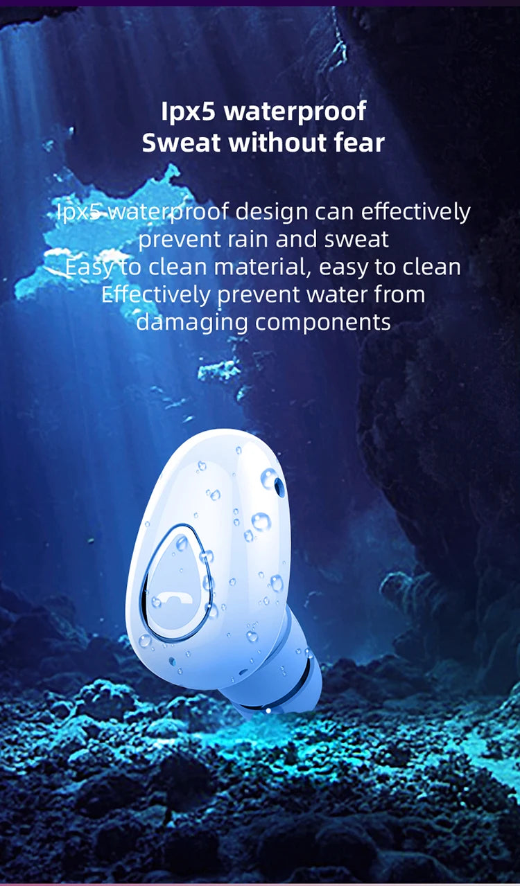 YX01 Mini Invisible Ture Wireless Earphones Bluetooth Headphone Handsfree Hifi Stereo HD Call Headset TWS Earbud With Microphone