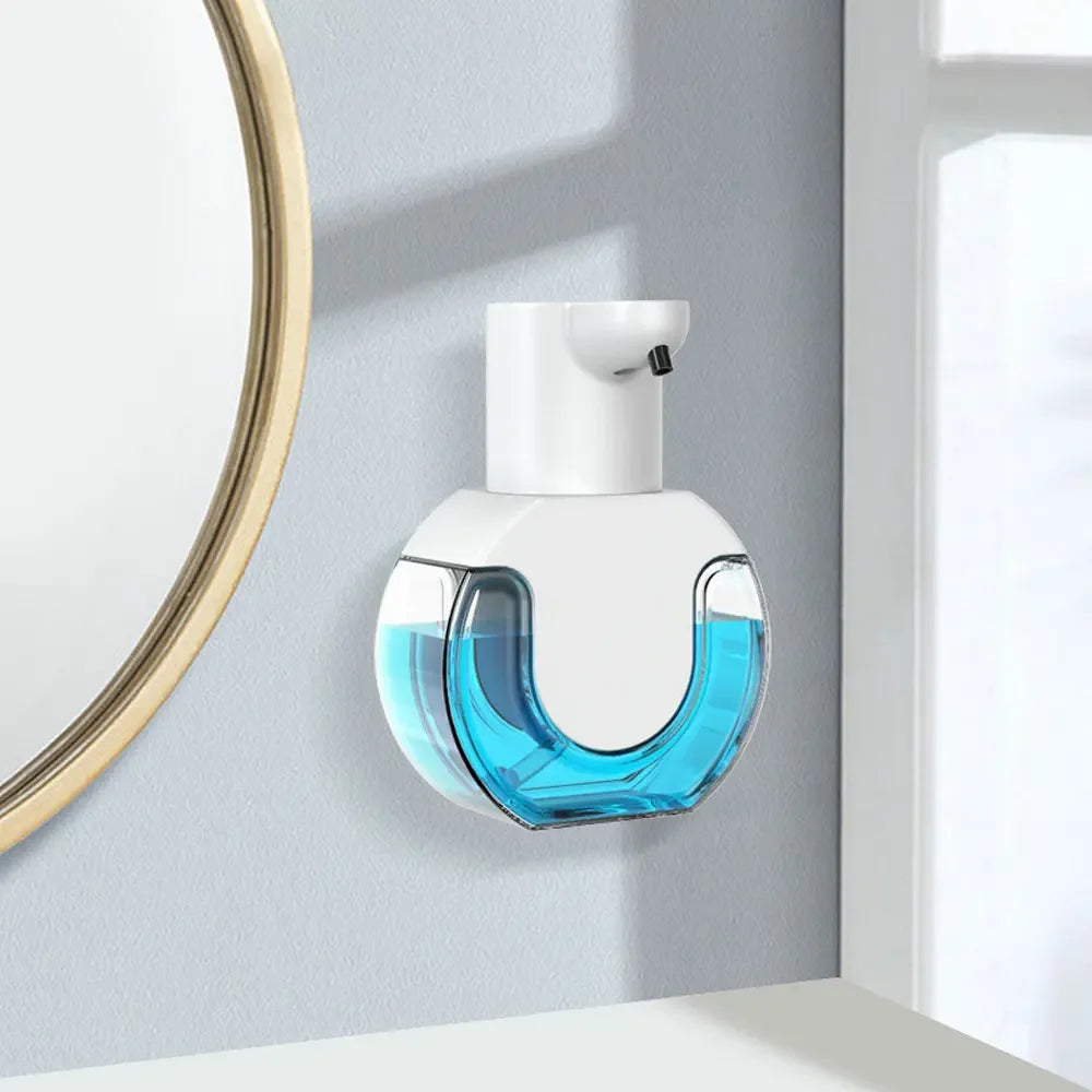 Dispensador automático de jabón de 420 ML, sin contacto, botella de desinfectante de manos con sensor infrarrojo, dispensador de jabón montado en la pared para baño