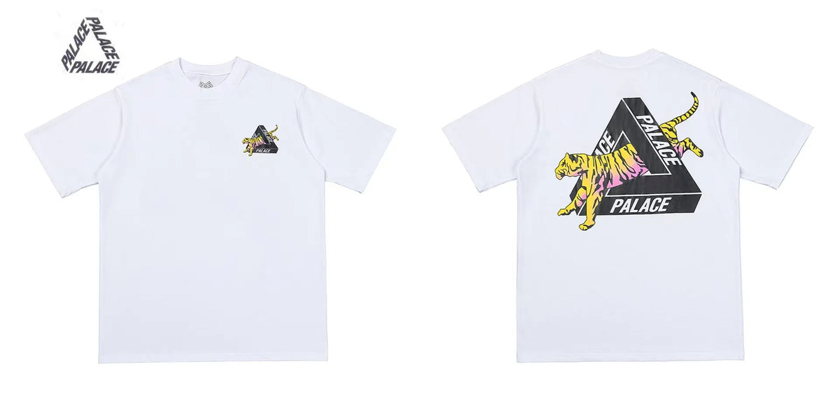 Palace Triangle Print Cotton Casual T-Shirt - Men's Short Sleeve
