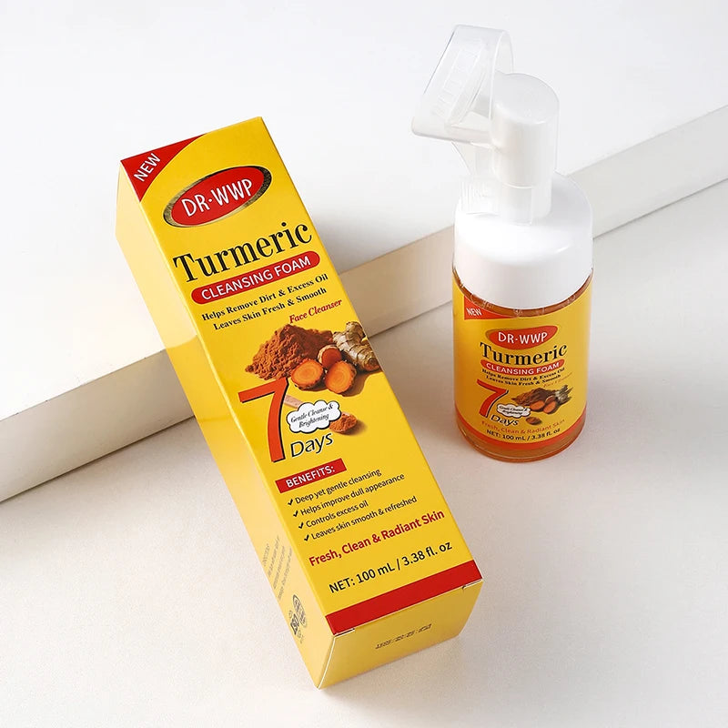 Turmeric Kojic Acid Facial Cleanser Refreshing Moisturizing VC Cleansing Mousse Gentle Cleaning Oil Control Brighten Skin Tone