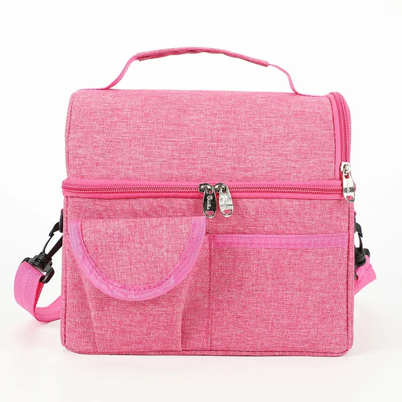 Bolsa de almuerzo reutilizable térmica aislada para mujeres y hombres, multifuncional, 8L, nevera y calentador, fiambrera a prueba de fugas e impermeable