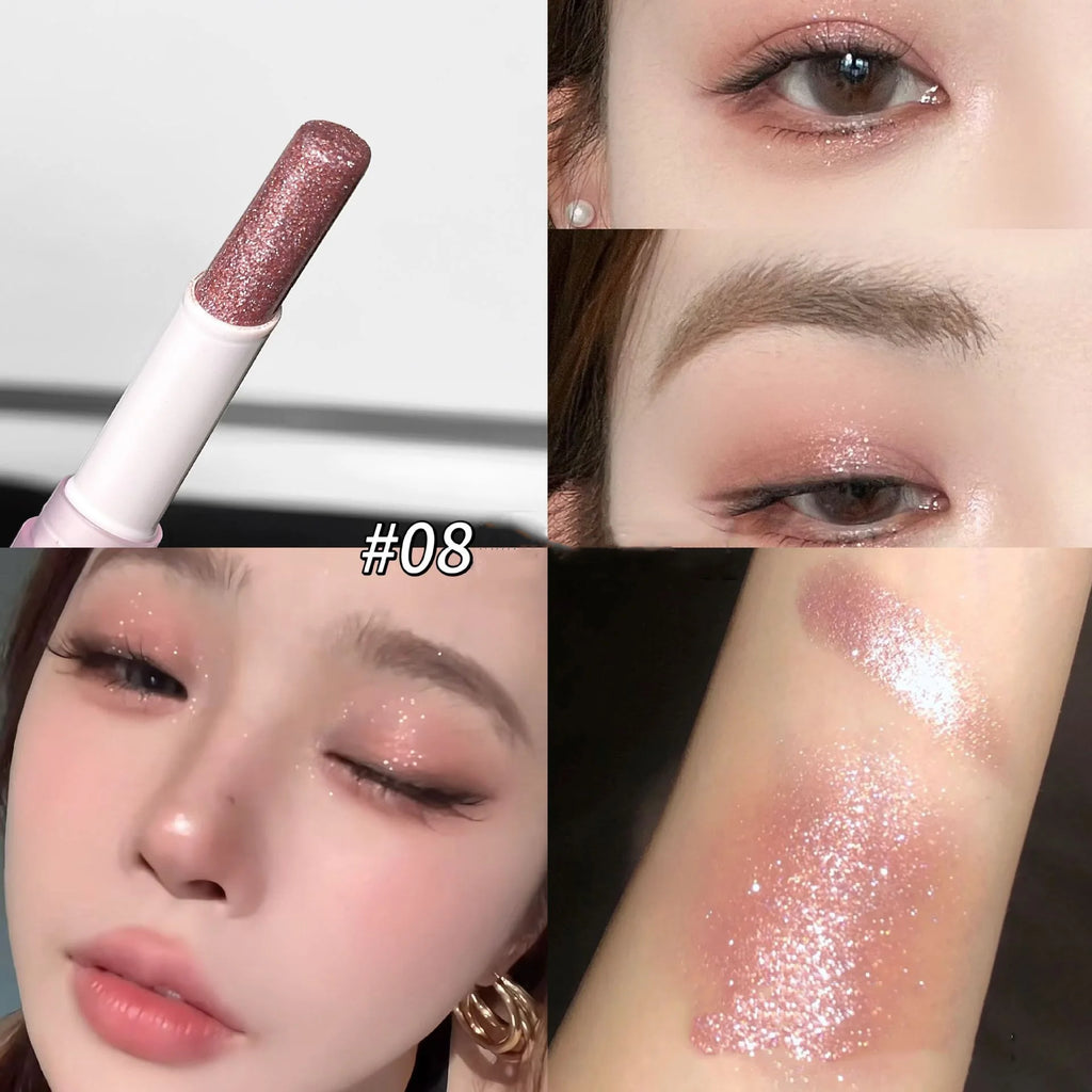 Jelly Brightening Eye Shadow Stick - Shimmer Creamy Eye Crayon, Easy-Blend Long-Lasting With Twist-Up Applicator