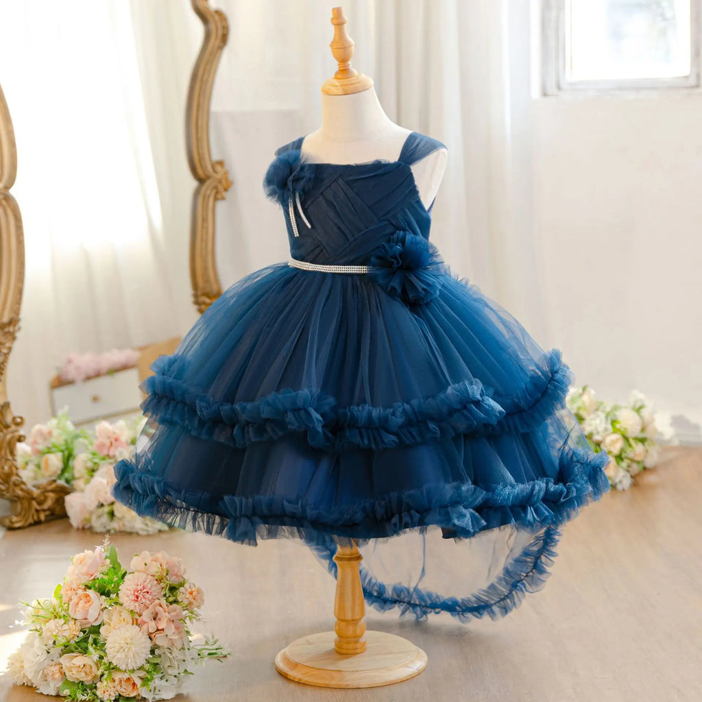 HETISO Baby Girls Princess Dress Summer Tulle Sleeveless Kids Wedding Birthday Party Performance Gown Costumes For Kids