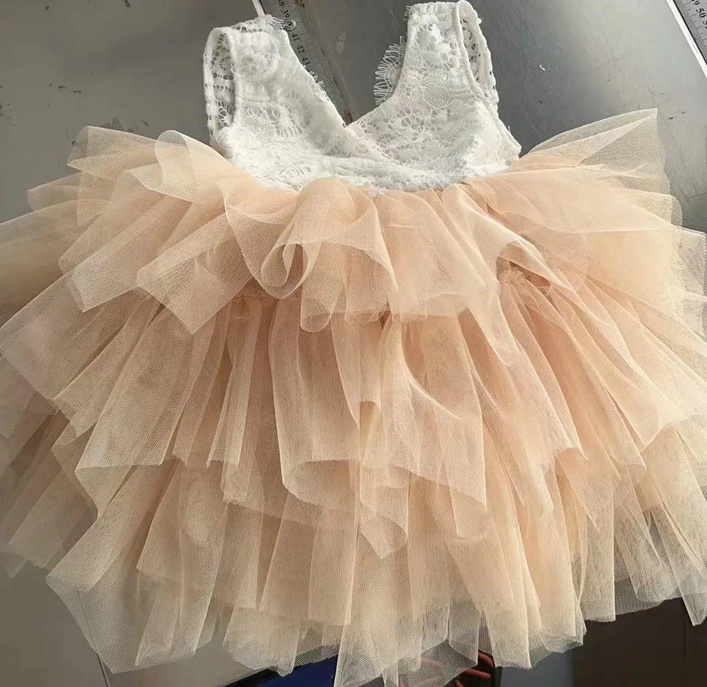 2016 New  Baby Kids Lace Cake Tutu Party Dress Children Princess Dresses Flower Girl Dress Patterns