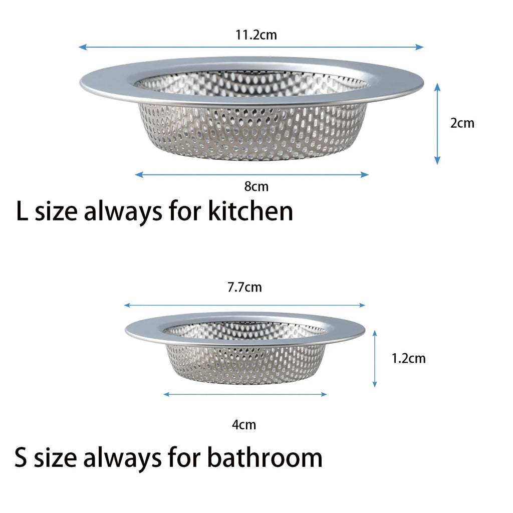 2 Pcs Kitchen Sink Strainer，Stainless Steel Punching Sink Drain Strainer Shower Drain Hair Catcher Bathroom Kitchen Accessories