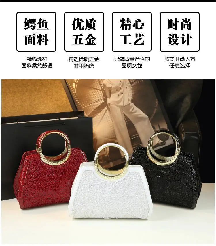 Fashion Popular Women's Bag High Quality Crocodile Pattern Shoulder Bag Trend Brand Genuine Leather Crossbody Bag Luxury Handbag