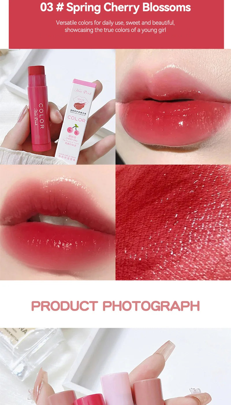 HAIPINK 3-Piece Set Tinted Moisturizing Lip Balm - Hydrating, Fade Lip Lines, Prevent Chapping