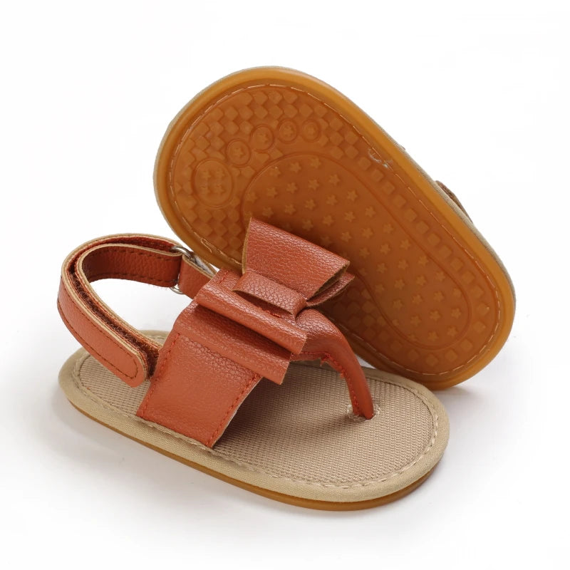 Baby Girl Summer Sandals 0-18 Months Cute Bow Rubber Sole First Walker Casual Comfortable Newborn Sneakers