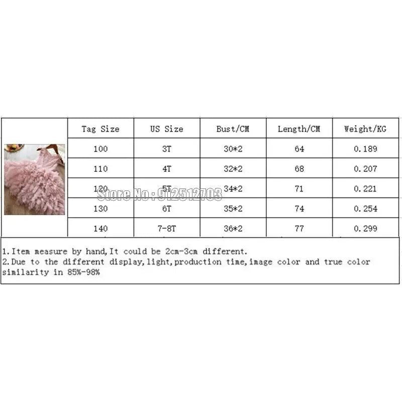 Cute Baby Girls Dress Summer Children Fluffy Cake Smash Ball Gown Princess Party Clothing Kids Dresses Clothes