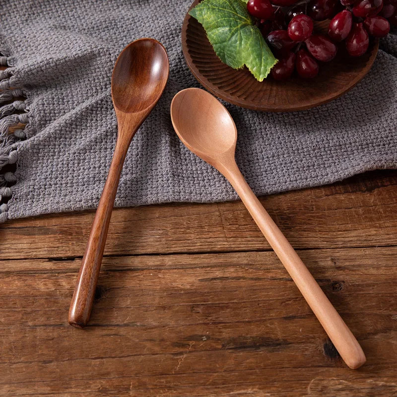 2pcs Wooden Spoon Soup Spoon Tableware Kitchen Cooking Utensils Tools Soup Environmentally Friendly Products Cooking Spoon
