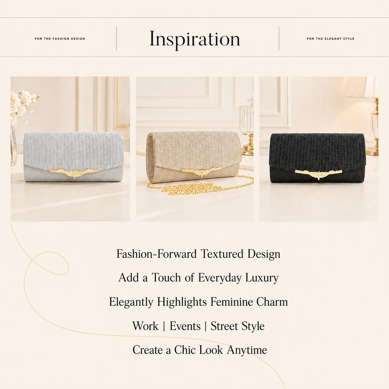 Rectangular Evening Bag Shimmer Crossbody Clutch Shimmer Fabric Clutch Elegant Evening Bag For Evening Party Social Gathering