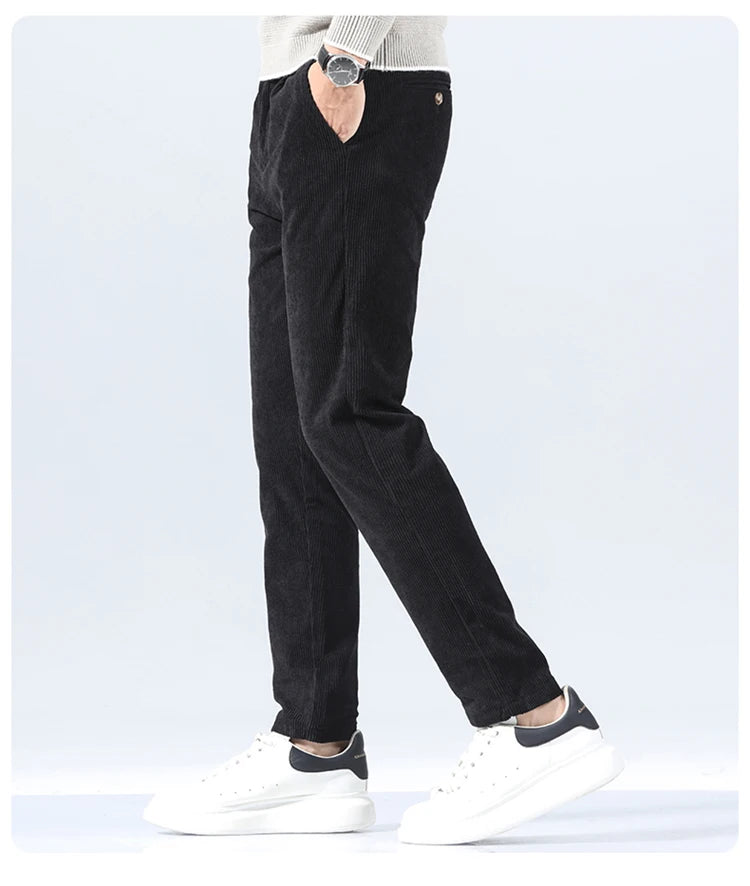 Autumn and Winter Men's Corduroy Trousers New Men's Clothing Stretch Slim Fit Casual Pants Fashion Mens Business Work Pants