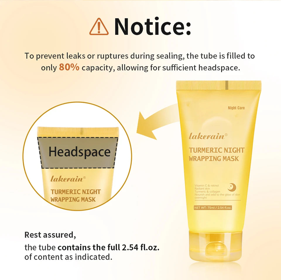 Collagen Overnight Wrapping Peel Off Facial Mask, Korean Collagen Night Wrapping Mask Deeply Hydrates Night Care Mask Cream 75ml