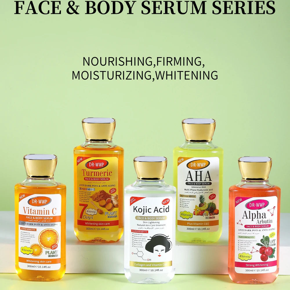 Vitamin C AHA Essence Original liquid Kojic Acid Face Serum Arbutin Brightn Moisturizing Turmeric Repair Lifting Skin Care 350ml