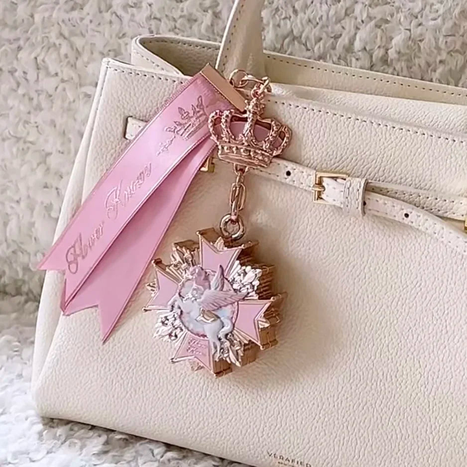 Flower Knows Knight Unicorn The Keychains Under-eye Puffiness Sleeping Silkworm Powder Long-Lasting Brightening Makeup Pendant